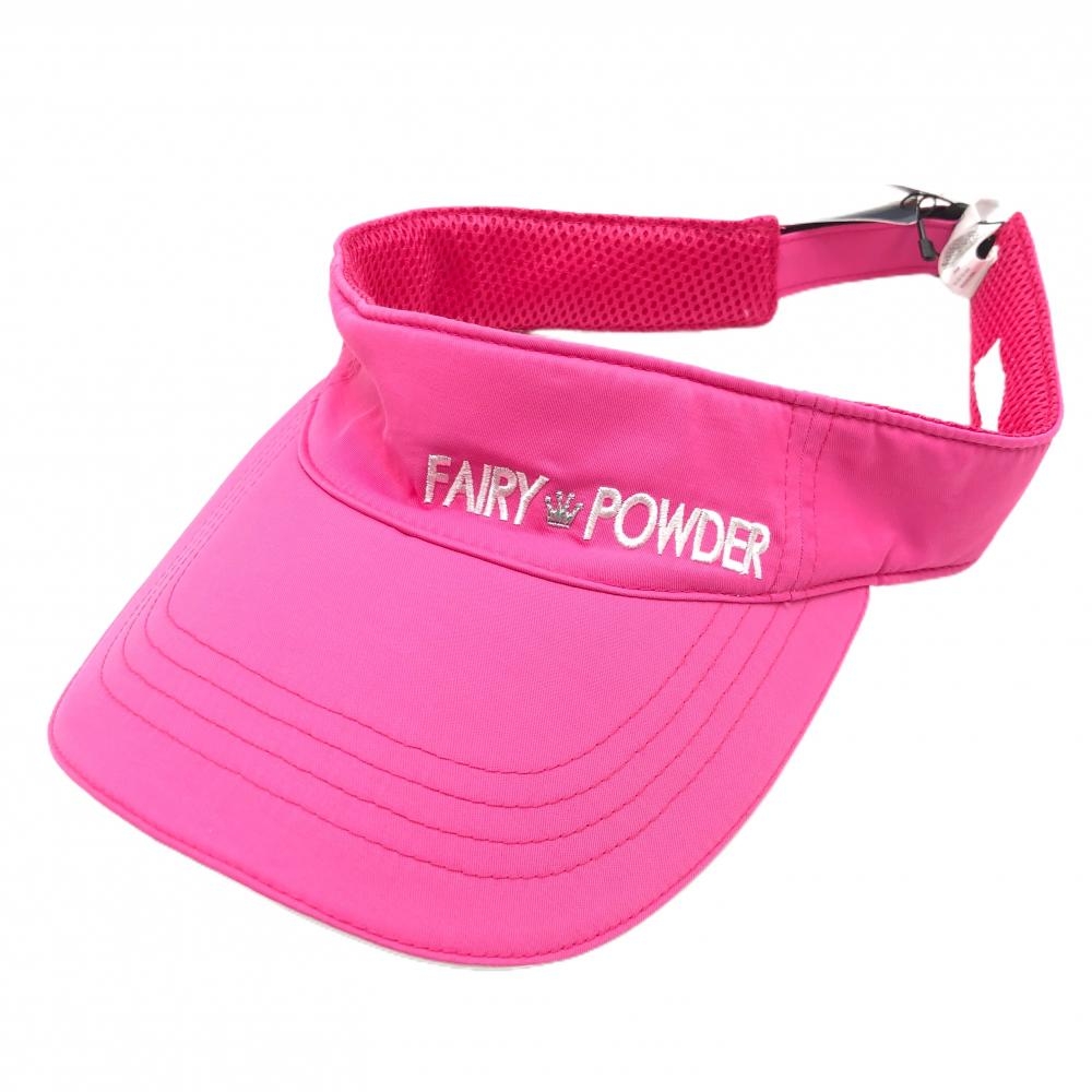 【新品】フェアリーパウダー サンバイザー ピンク ロゴ刺しゅう F ゴルフウェア FAIRY POWDER