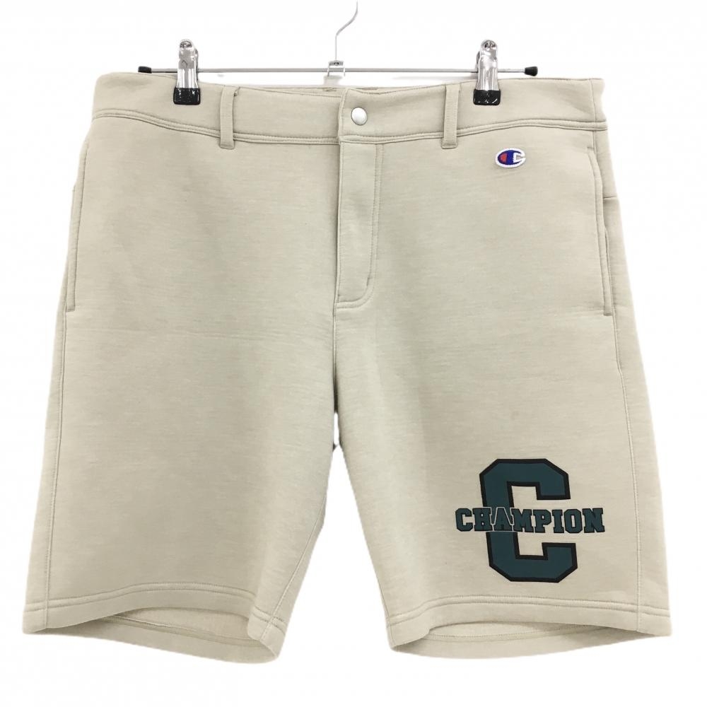 チャンピオン ハーフパンツ ベージュ×グリーン ロゴプリント メンズ X-LARGE ゴルフウェア Champion