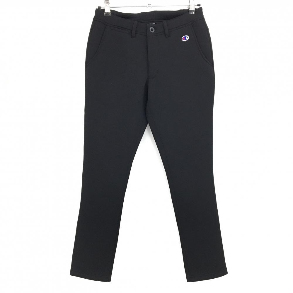 【超美品】チャンピオン パンツ 黒 ダンボールニット ワッペン メンズ SMALL ゴルフウェア Champion