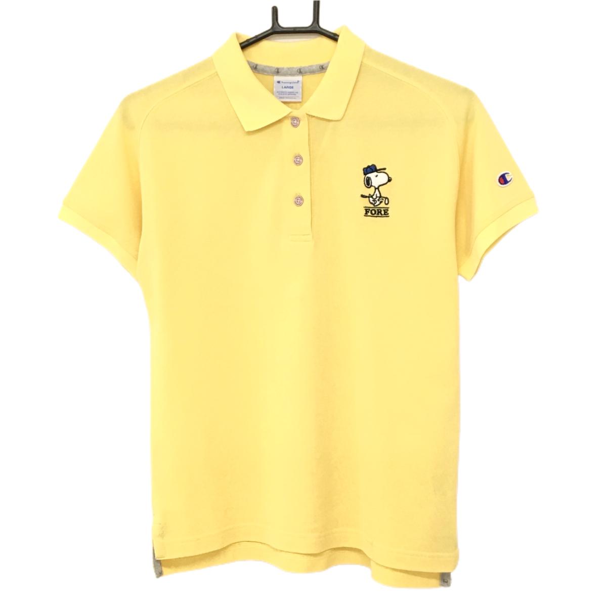 チャンピオン×ビームスゴルフ 半袖ポロシャツ イエロー スヌーピー レディース LARGE ゴルフウェア Champion