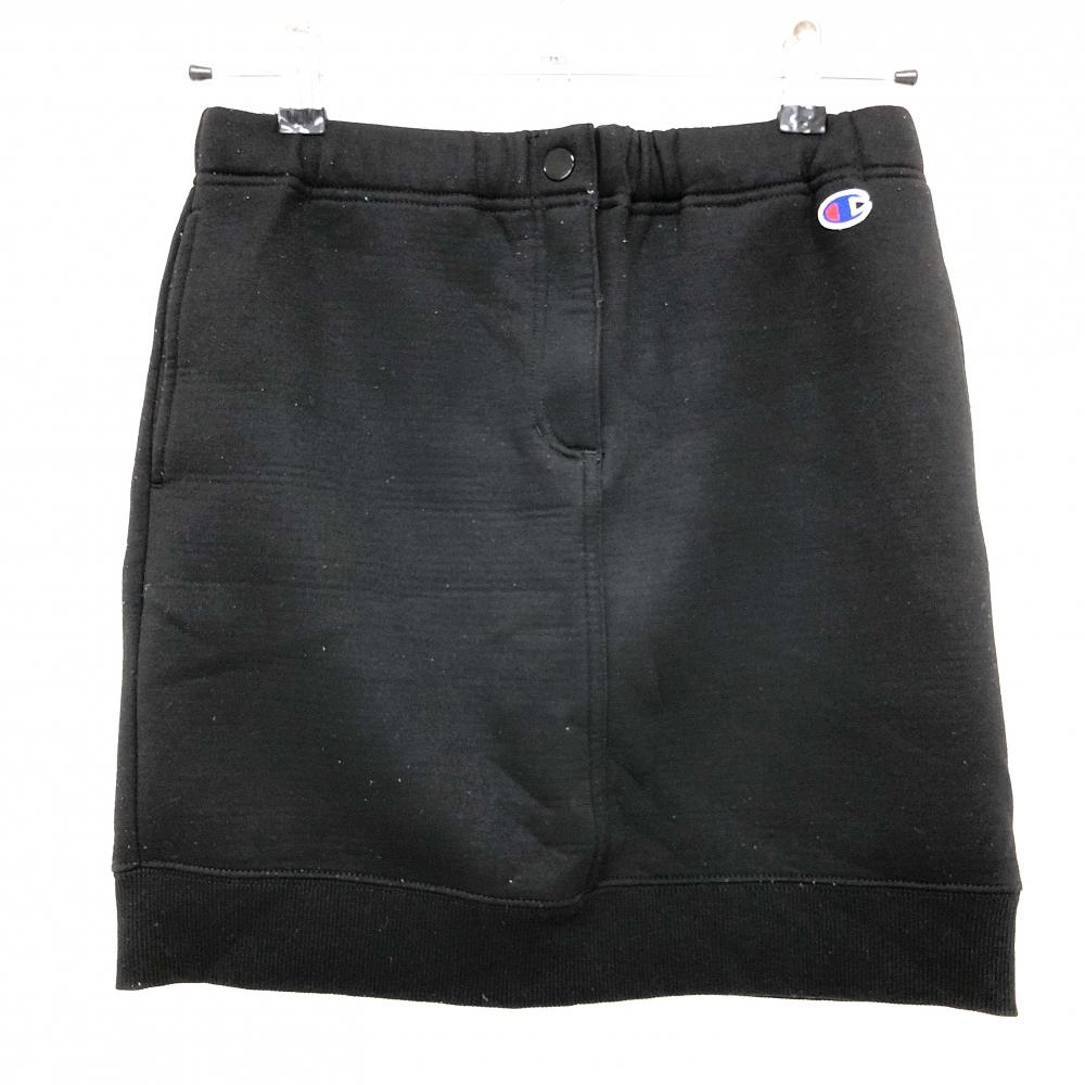 チャンピオン スカート 黒 内側インナーパンツ スウェット レディース MEDIUM ゴルフウェア Champion
