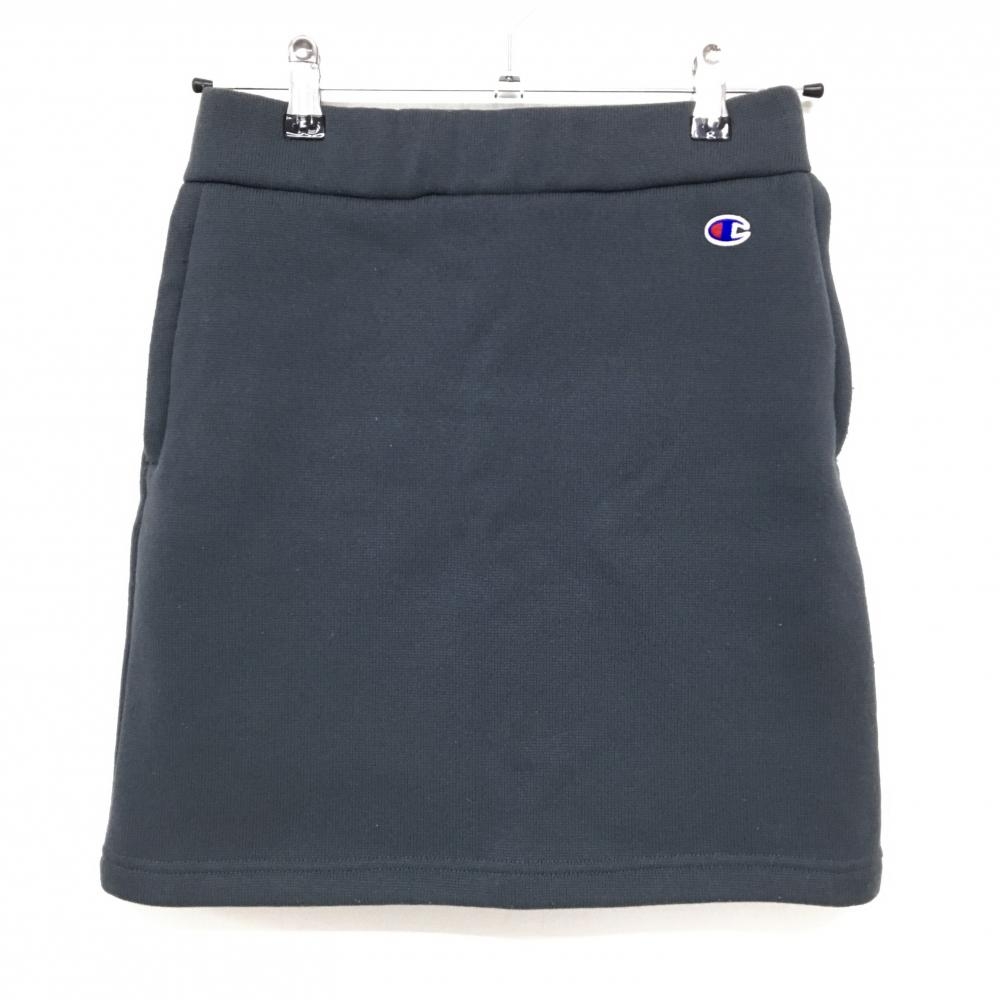 チャンピオン ニットスカート グレー×白 ロゴ刺しゅう ジップポケット  レディース MEDIUM ゴルフウェア Champion