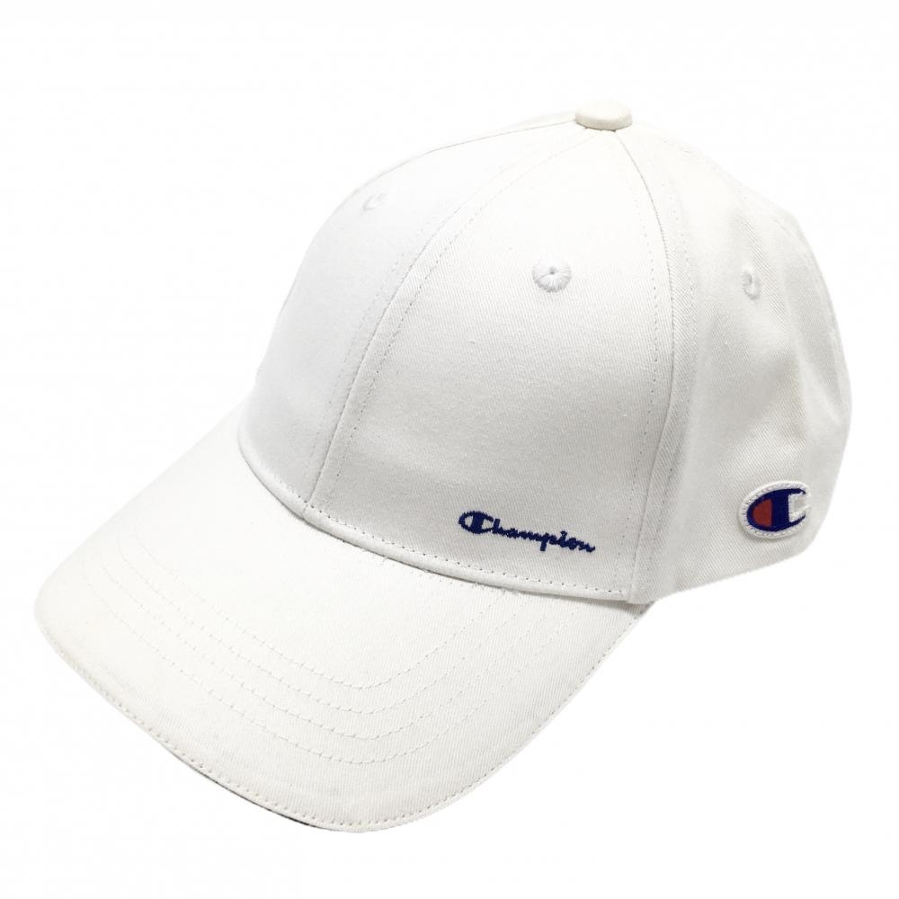【美品】チャンピオン キャップ 白 ロゴ刺しゅう  57-59cm   ゴルフウェア Champion