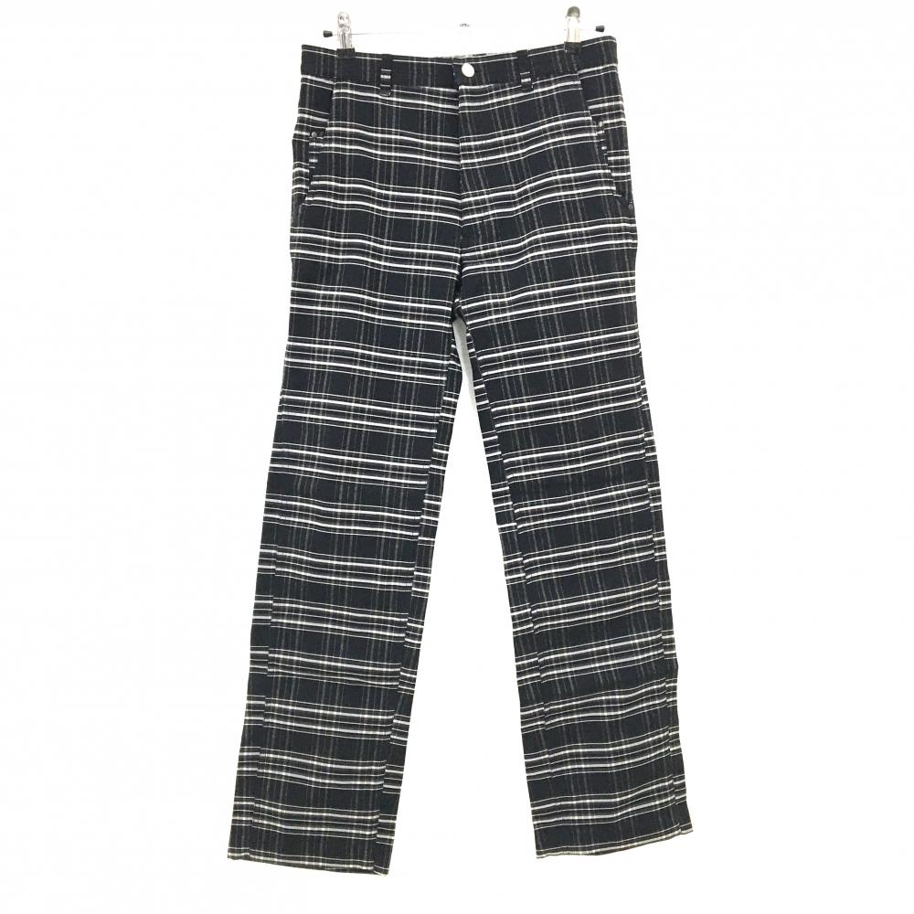 【超美品】クランク パンツ 黒×白 チェック ストレッチ メンズ M ゴルフウェア CLUNK