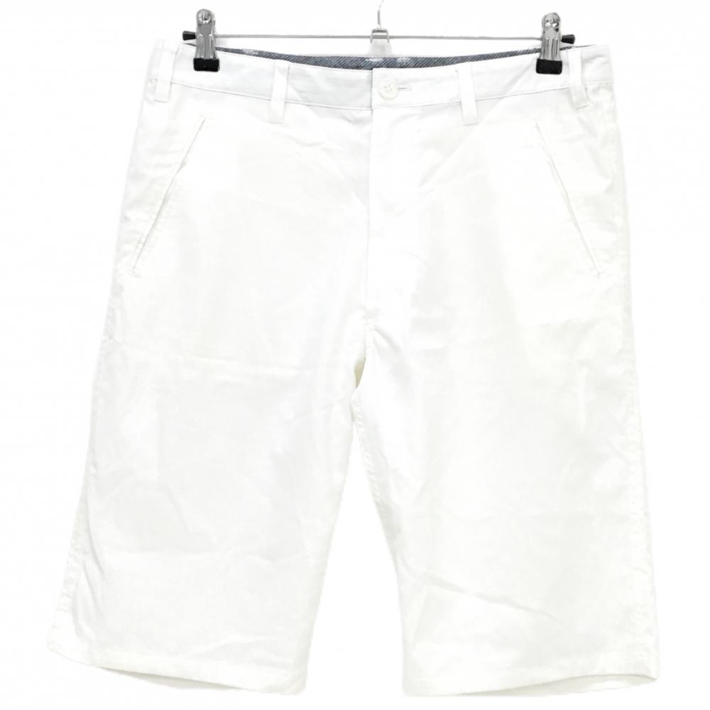 クランク ハーフパンツ 白 ロゴ刺しゅう メンズ M ゴルフウェア CLUNK