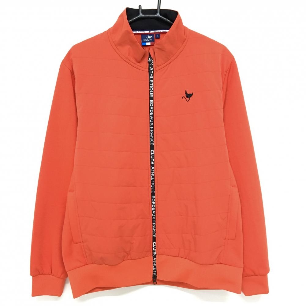【美品】クランク 切替中綿ジャケット レッド×黒 前身頃中綿 ロゴ刺しゅう  メンズ XL ゴルフウェア CLUNK