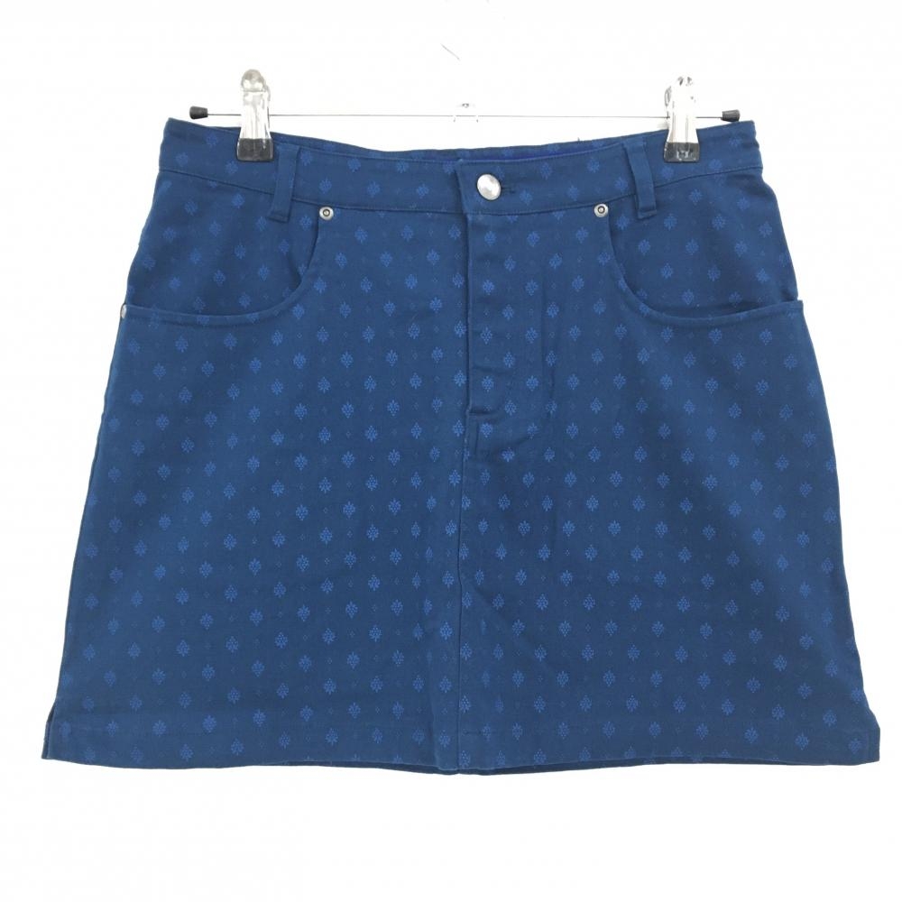 【超美品】クランク スカート ネイビー×ブルー 総柄  レディース M ゴルフウェア CLUNK