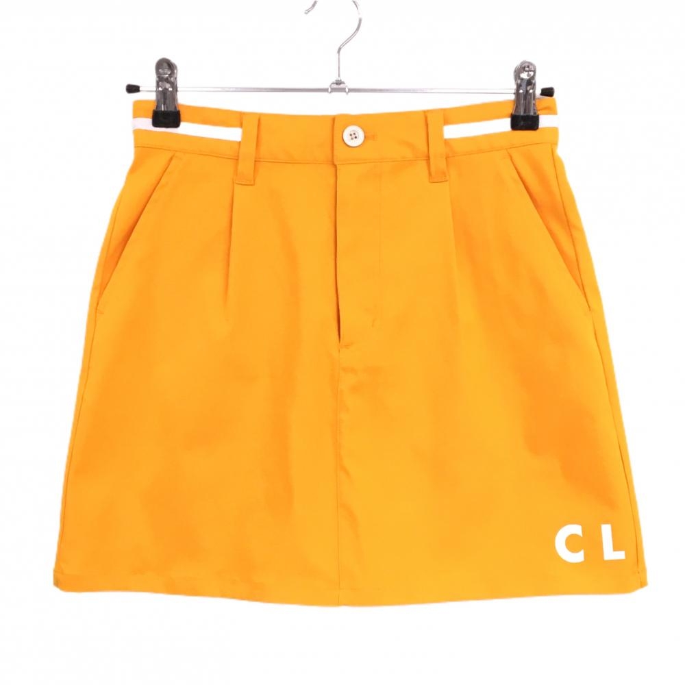 【超美品】クランク スカート オレンジ×白 ウエストライン  レディース M ゴルフウェア CLUNK