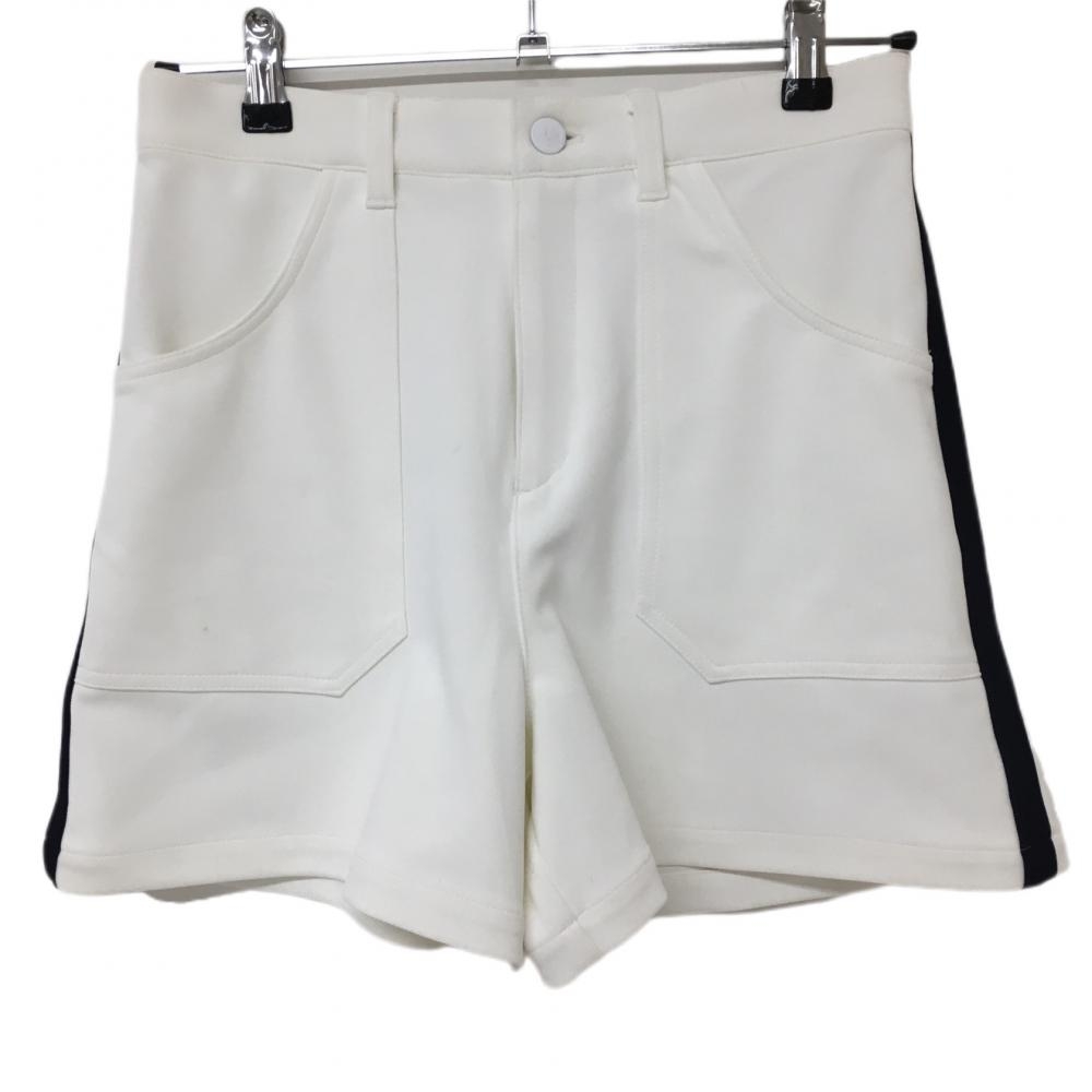 【超美品】クランク キュロットスカート 白×ネイビー サイドライン レディース  ゴルフウェア CLUNK