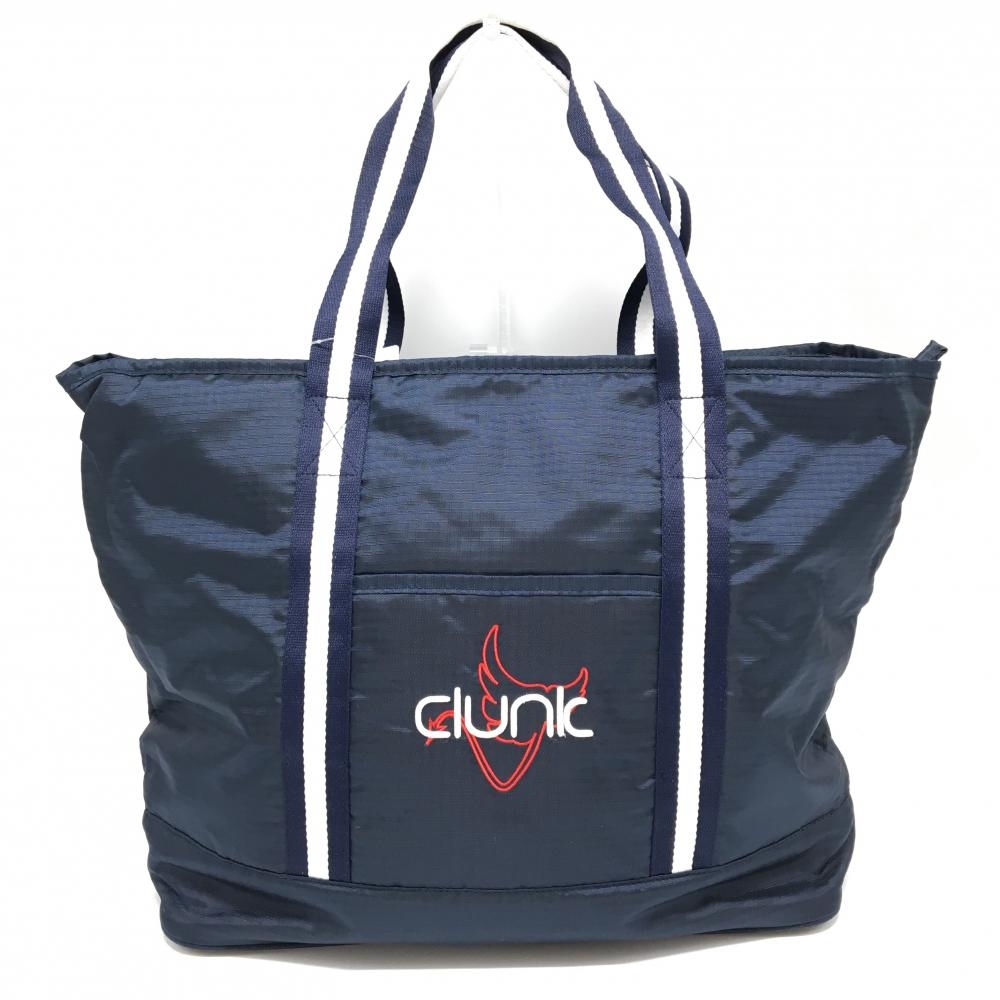 【新品】クランク ビッグトートバッグ ネイビー 内外ポケット シューズ収納可 ゴルフ CLUNK
