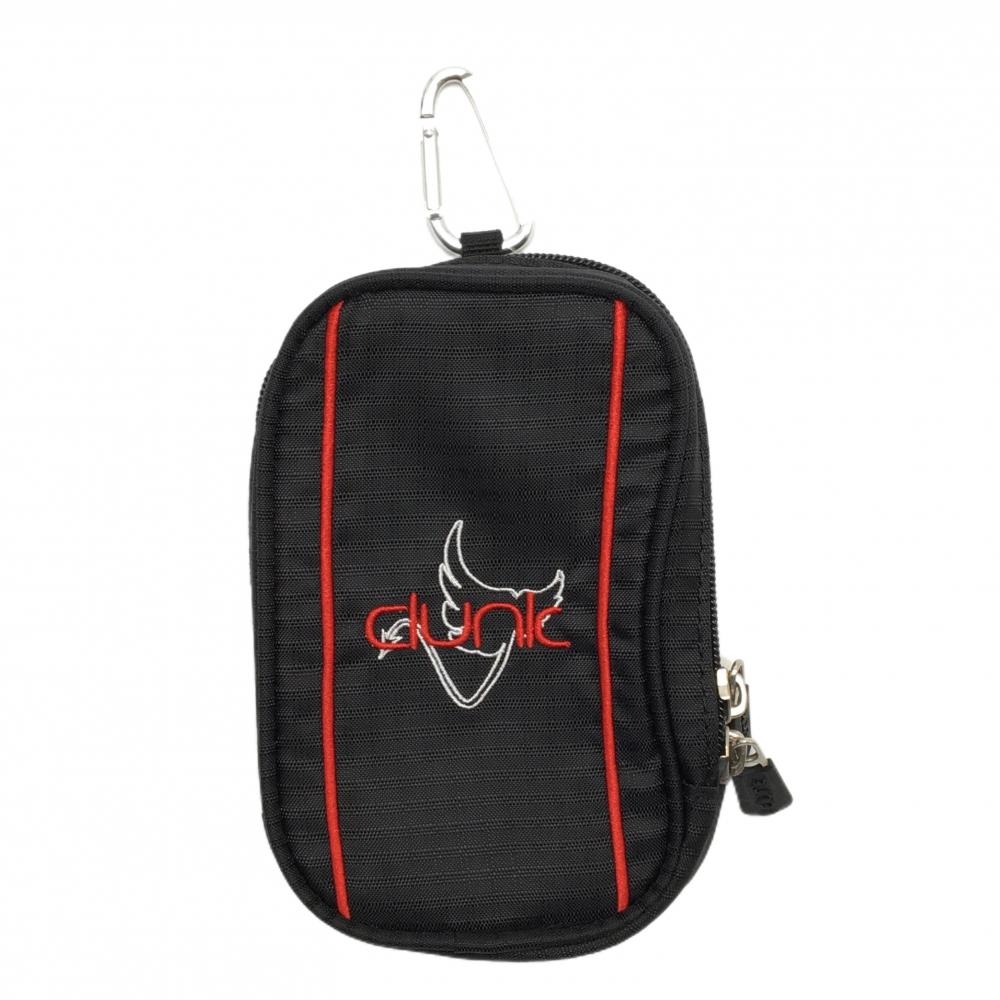【新品】クランク マルチポーチ 黒×レッド GPS兼用 カラビナ付ゴルフ CLUNK