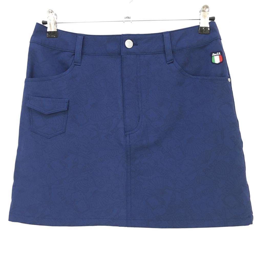 【美品】パーセッタンタドゥエ スカート ネイビー×黒 総柄 レディース M ゴルフウェア PAR72