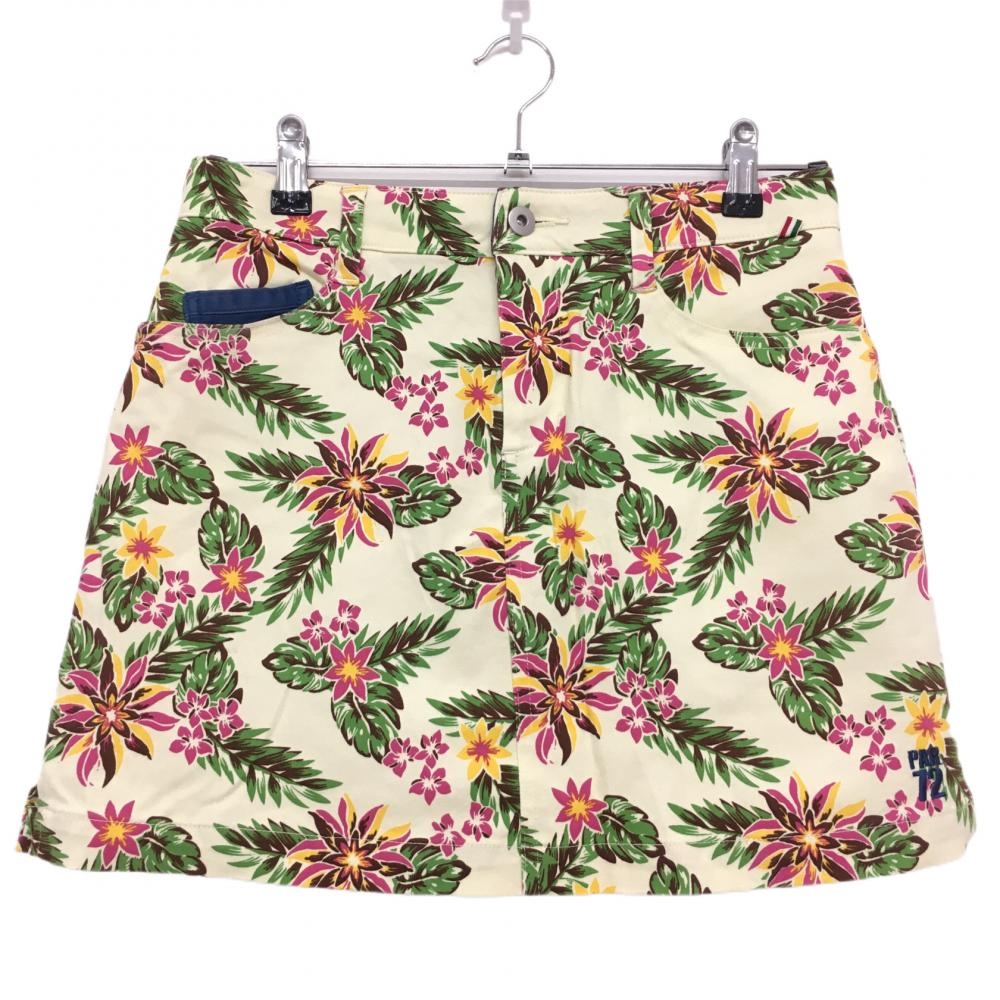 【美品】パーセッタンタドゥエ スカート ライトイエロー×ピンク 花柄  レディース M ゴルフウェア PAR72