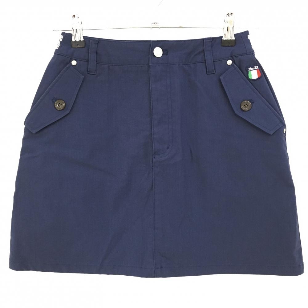 【超美品】パーセッタンタドゥエ スカート ネイビー×白 バックプリント ストレッチ レディース S ゴルフウェア PAR72
