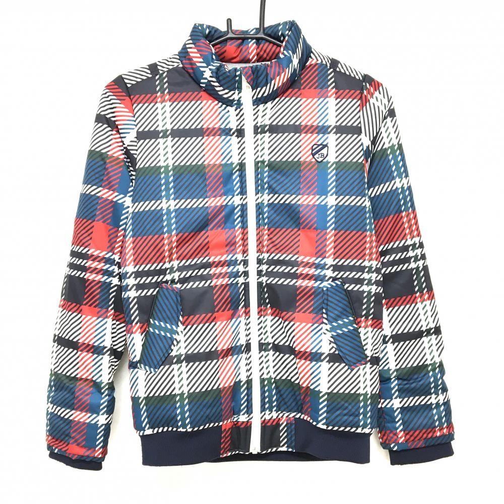 ジャックバニー 中綿ジャケット 白×レッド チェック 蓄熱裏地 ジュニア・キッズ 15(S) ゴルフウェア Jack Bunny