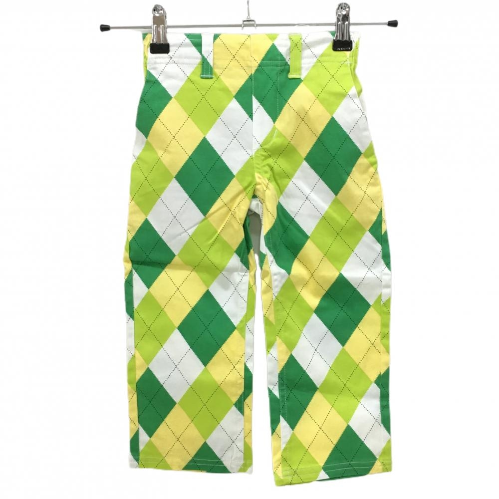 【新品】ラウドマウス パンツ グリーン×白 アーガイル柄 ジュニア・キッズ 2T ゴルフウェア LOUDMOUTH KIDS