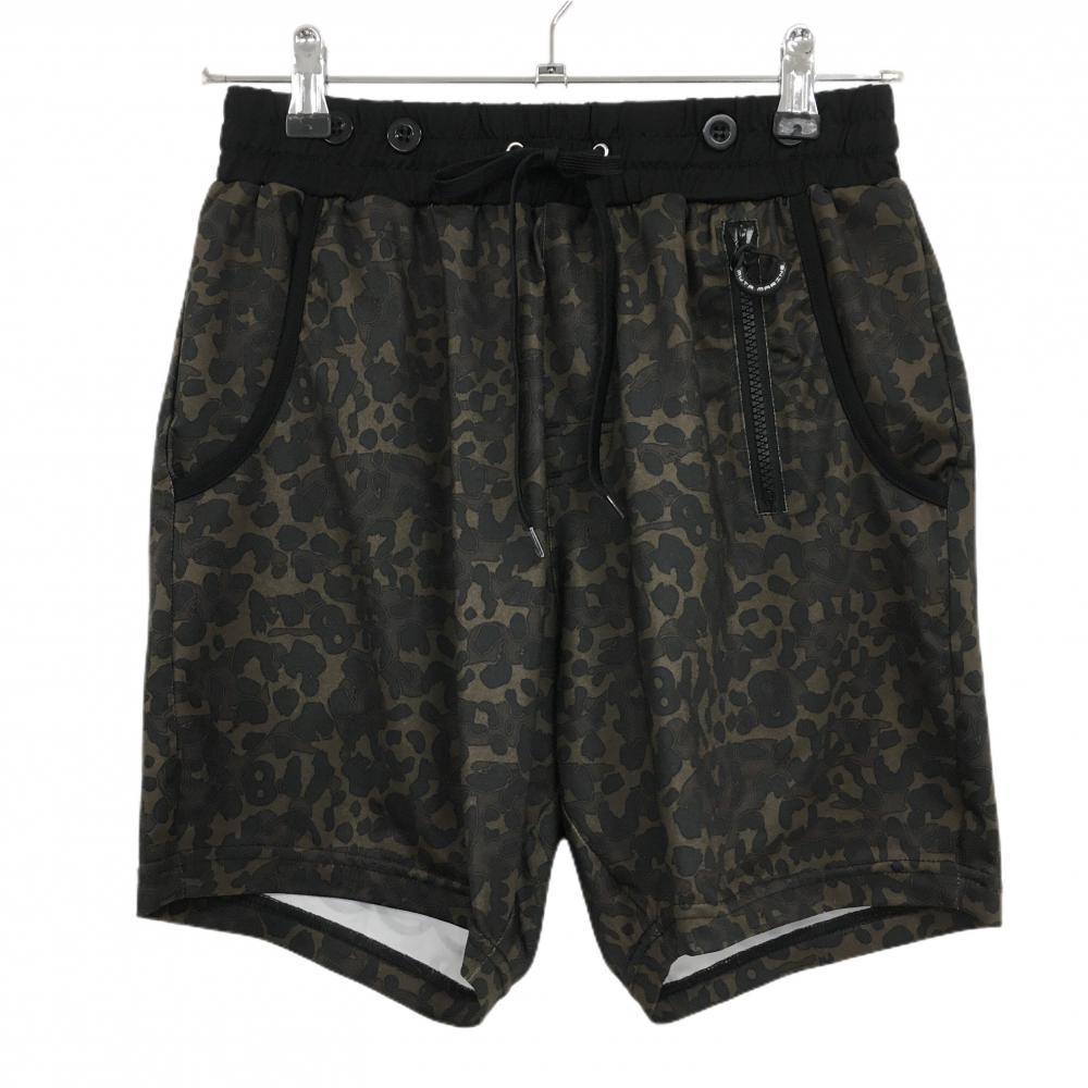 ムータマリン ラッシュハーフパンツ ブラウン×黒 総柄 水陸両用  メンズ 4(S) ゴルフウェア muta