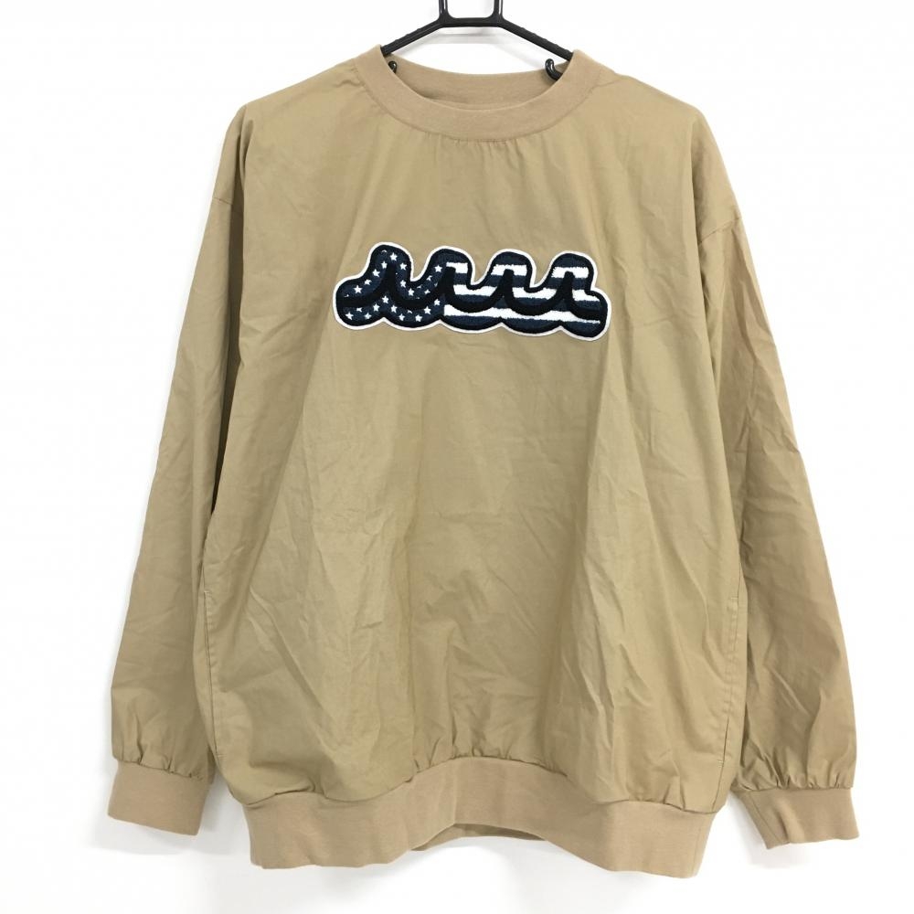 【超美品】ムータマリン ブルゾン ベージュ サガラ刺しゅうワッペン スニード メンズ 6(L) ゴルフウェア 2024年モデル muta