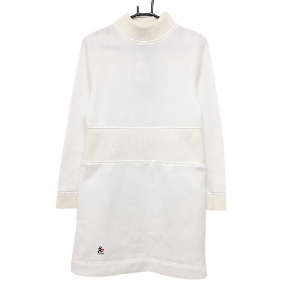 【新品】ムータマリン ニットワンピース 白 裏起毛 裏地付  レディース M ゴルフウェア muta