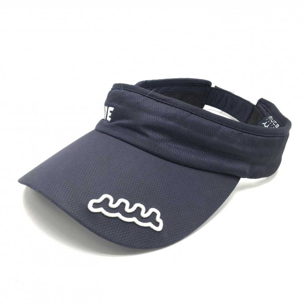 ムータマリン サンバイザー ネイビー×白 立体ロゴ 57～59cm   ゴルフウェア muta