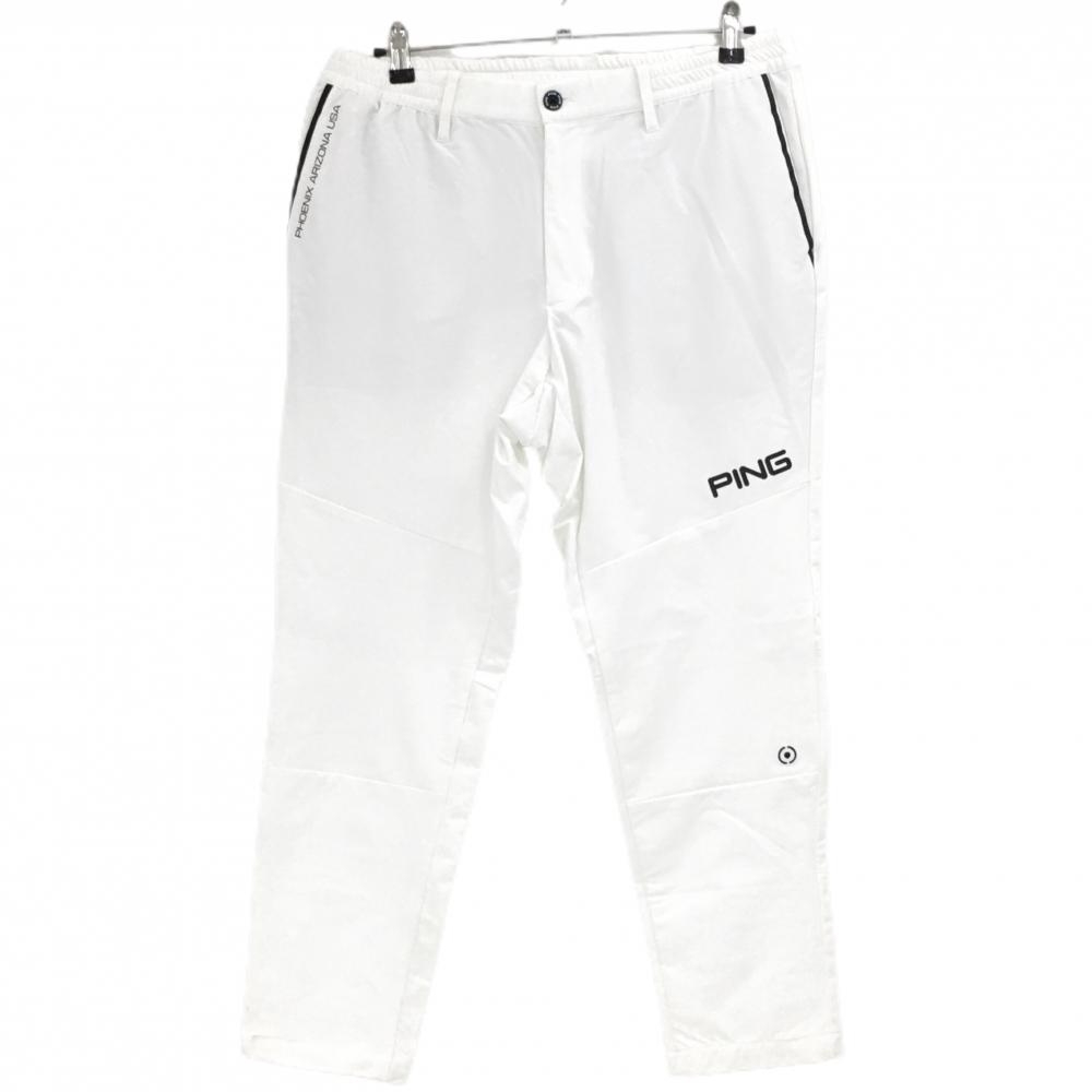 【美品】ピン パンツ 白 ストレッチ シンプル  メンズ LL ゴルフウェア PING