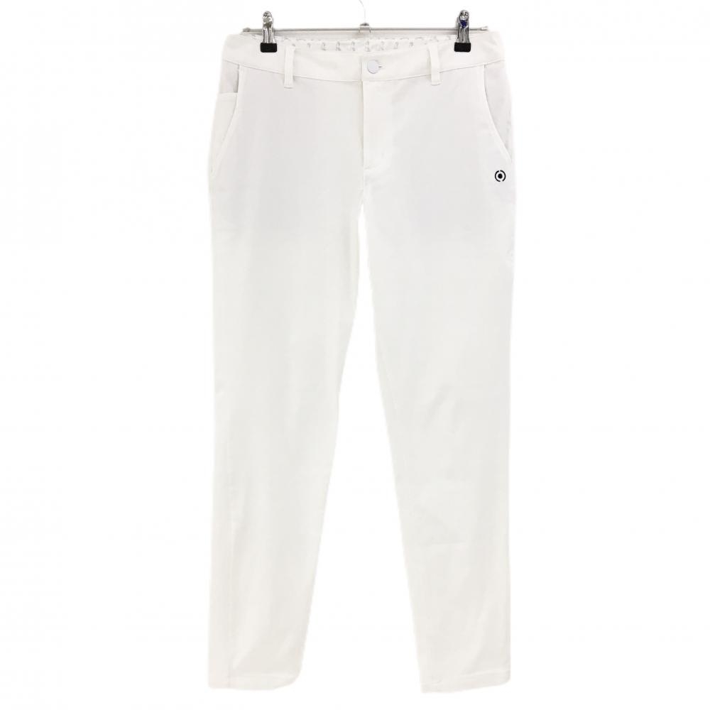 【美品】ピン パンツ 白 ロゴ黒 ストレッチ  レディース L ゴルフウェア 2023年モデル PING