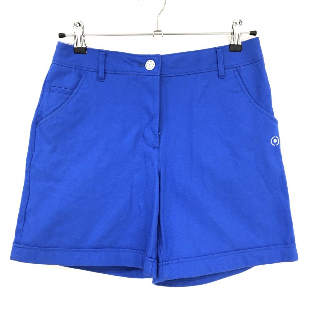 ピン ハーフパンツ ブルー ロゴ白 レディース M ゴルフウェア PING