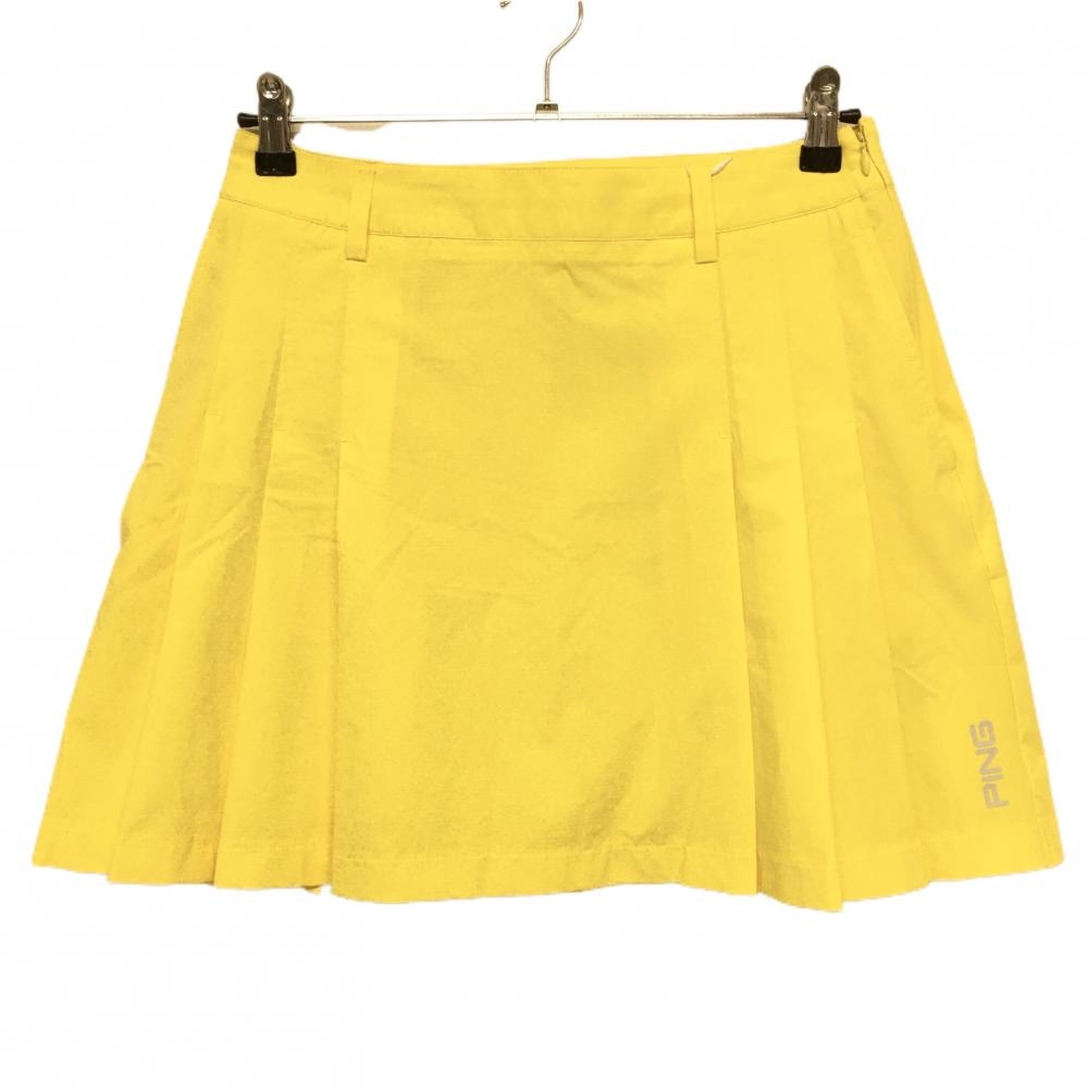 【新品】ピン ナイロンプリーツスカート イエロー 吸水速乾 ストレッチ レディース M ゴルフウェア PING