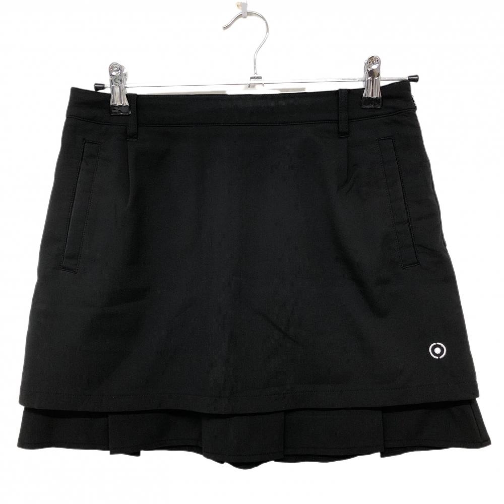 ピン スカート 黒 レイヤード風 ロゴプリント レディース M ゴルフウェア PING