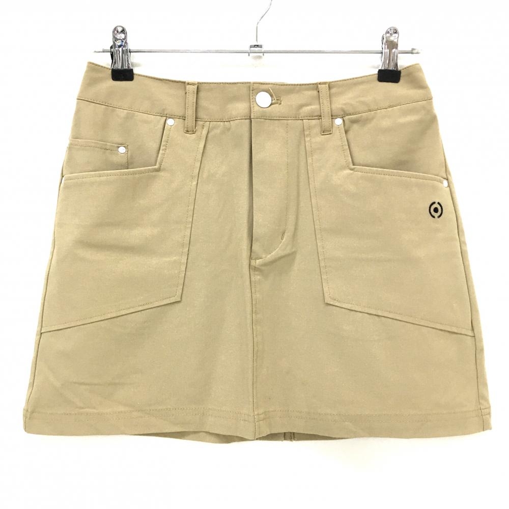 【美品】ピン スカート ベージュ ロゴ黒 レディース M ゴルフウェア PING