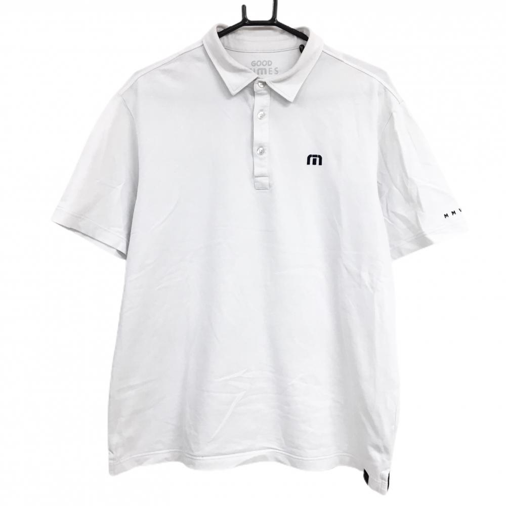 トラヴィスマシュー 半袖ポロシャツ 白 ロゴ メンズ XL ゴルフウェア TravisMathew
