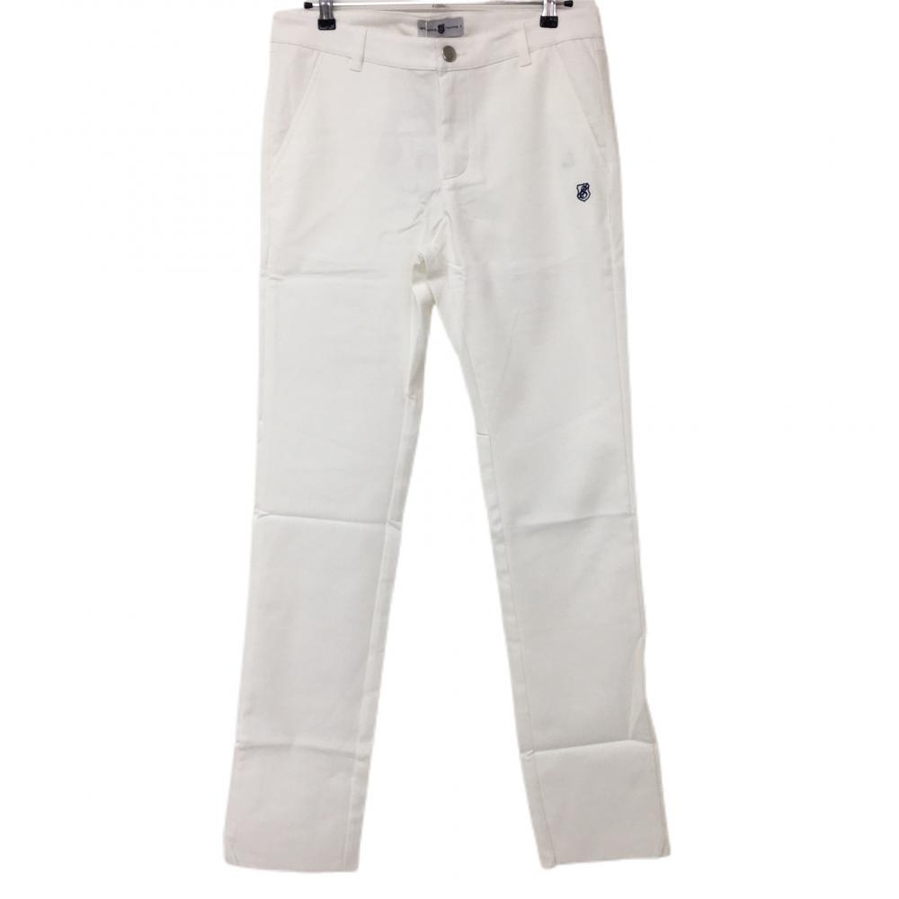 【新品】エフィカスオム ストレッチパンツ 白 ロゴネイビー  メンズ 91 ゴルフウェア efficace