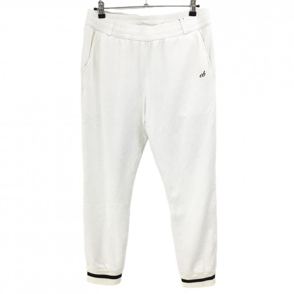 【新品】エフィカスブラン ジョガーパンツ 白×黒 裾ライン 裏起毛  メンズ LL ゴルフウェア efficace