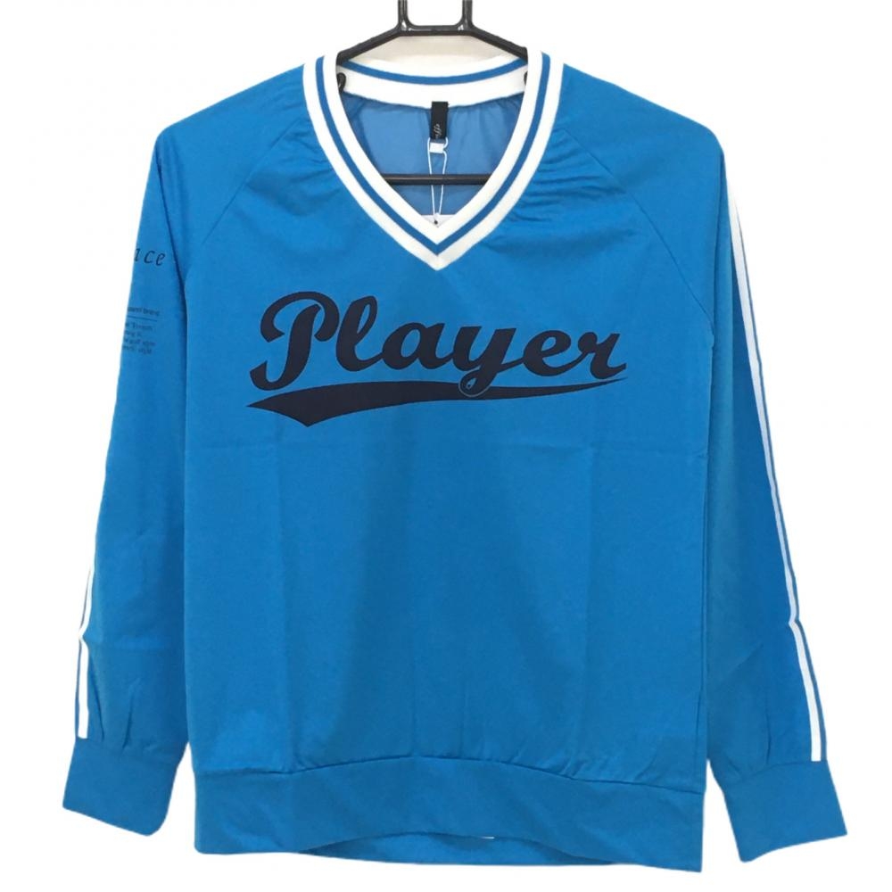 【新品】エフィカス スニード ライトブルー×白 袖ライン ウインドブレーカー 撥水 レディース S ゴルフウェア efficace