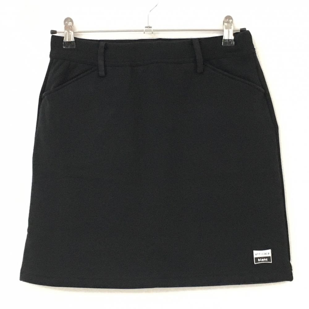 【新品】エフィカスブラン スカート 黒 サイドロゴ 裏微起毛 ストレッチ レディース L ゴルフウェア efficace