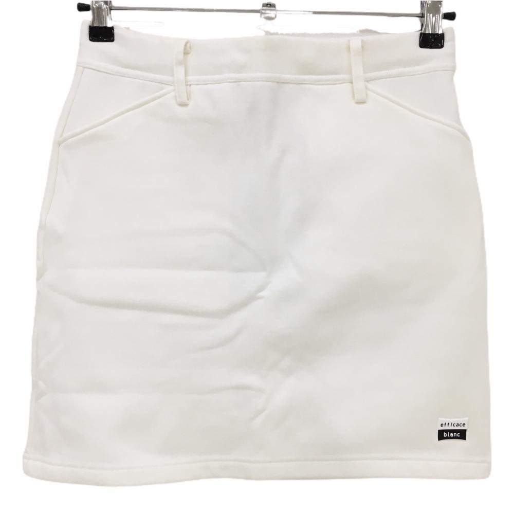 【新品】エフィカスブラン 裏起毛スカート 白 サイドロゴ シリコンワッペン レディース M ゴルフウェア efficace