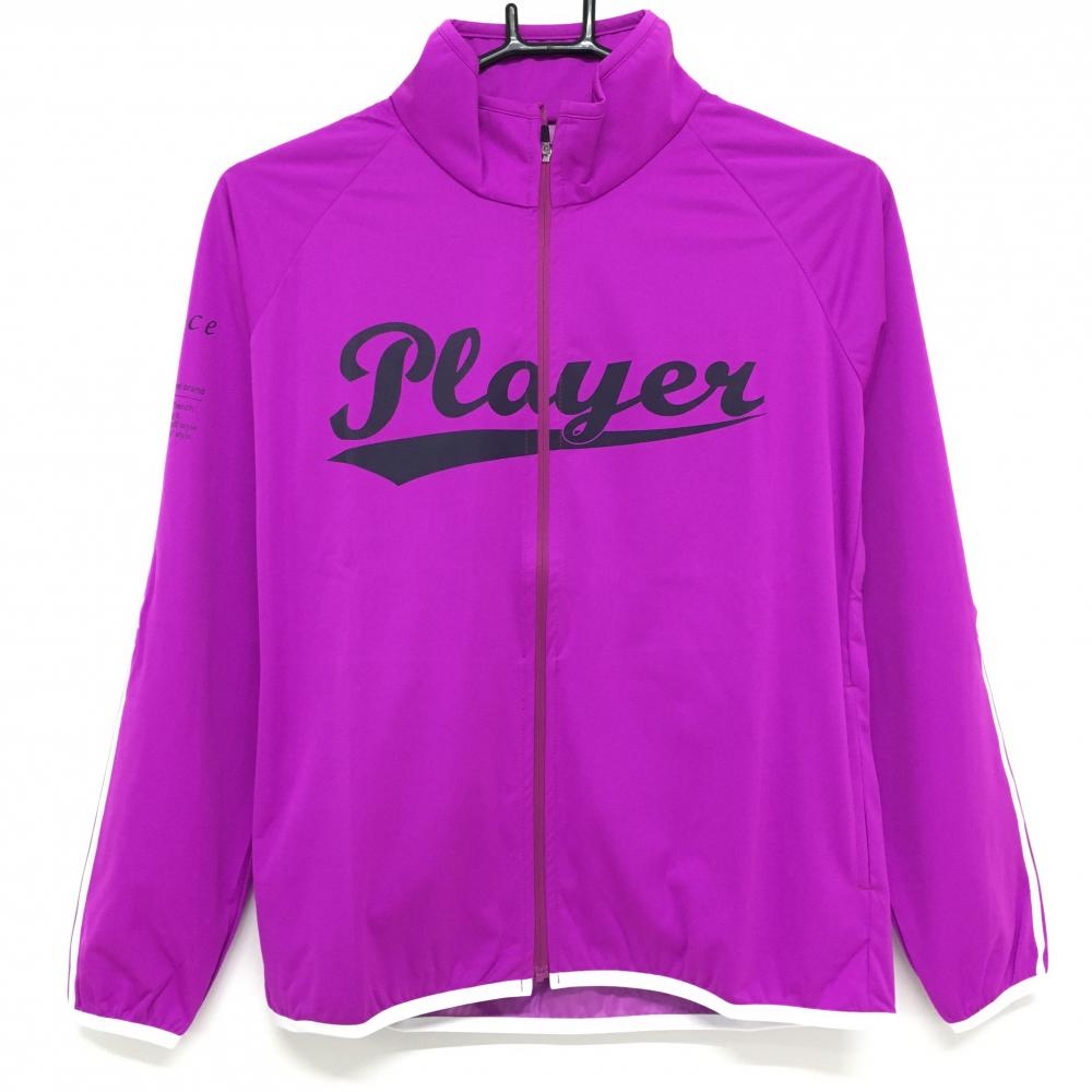 【新品】エフィカス ウインドブレーカー パープル×黒 ストレッチ 撥水 ブルゾン レディース S ゴルフウェア efficace