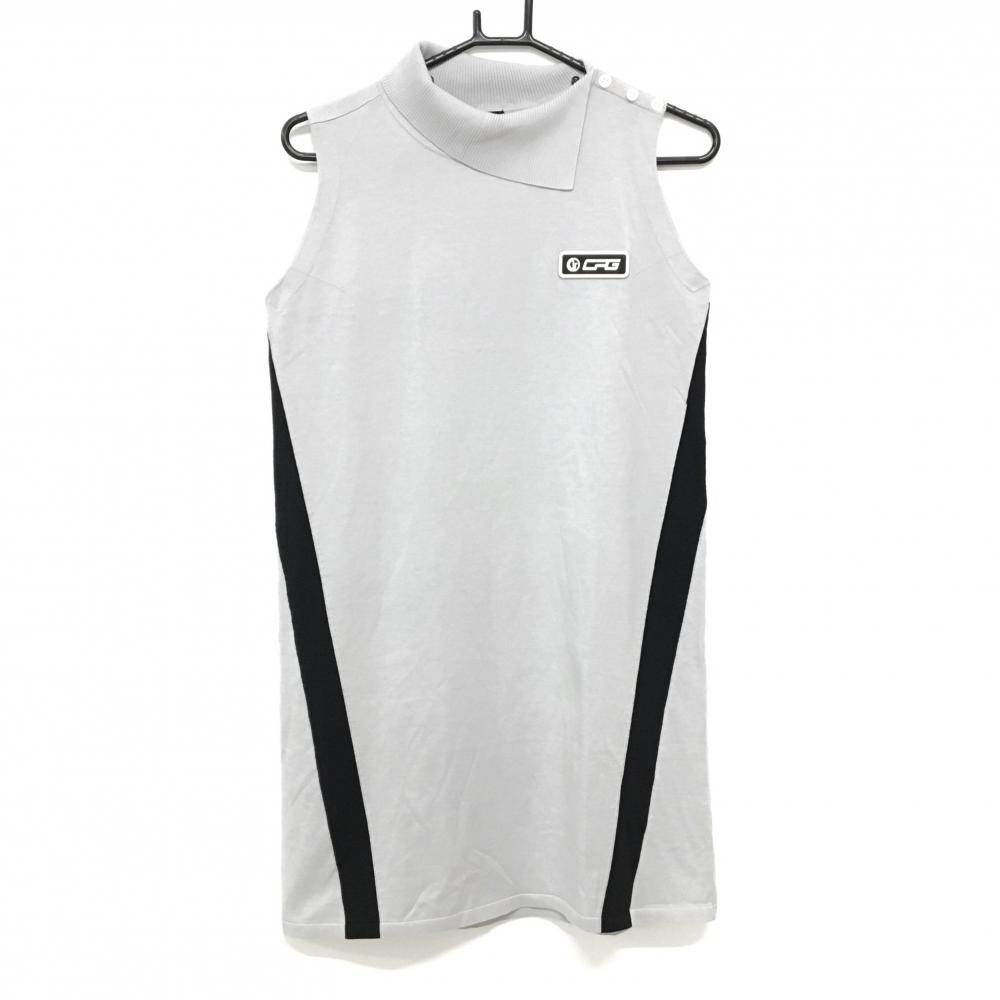 【超美品】CPG ノースリーブニットワンピース ライトグレー サイド切替 シリコンロゴ レディース  ゴルフウェア 2023年モデル CPG