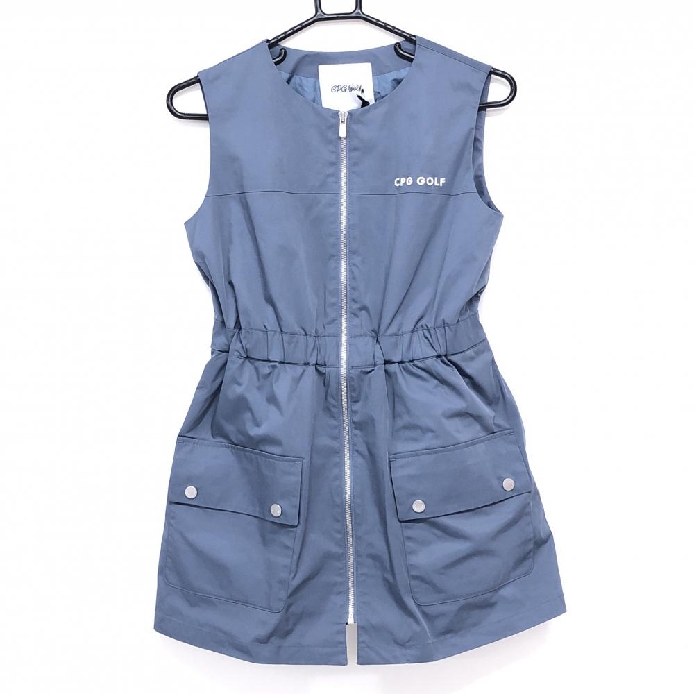 【未使用品】CPG ノースリーブワンピース グレーネイビー系 チュニック 裏地付 レディース 2(M) ゴルフウェア 2025年モデル CPG
