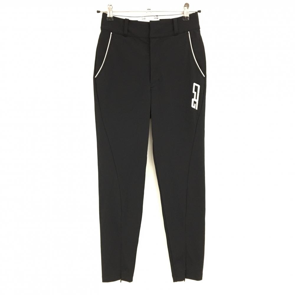 【美品】CPG パンツ 黒 サイロロゴ 裾ジップ レディース 1(S) ゴルフウェア CPG