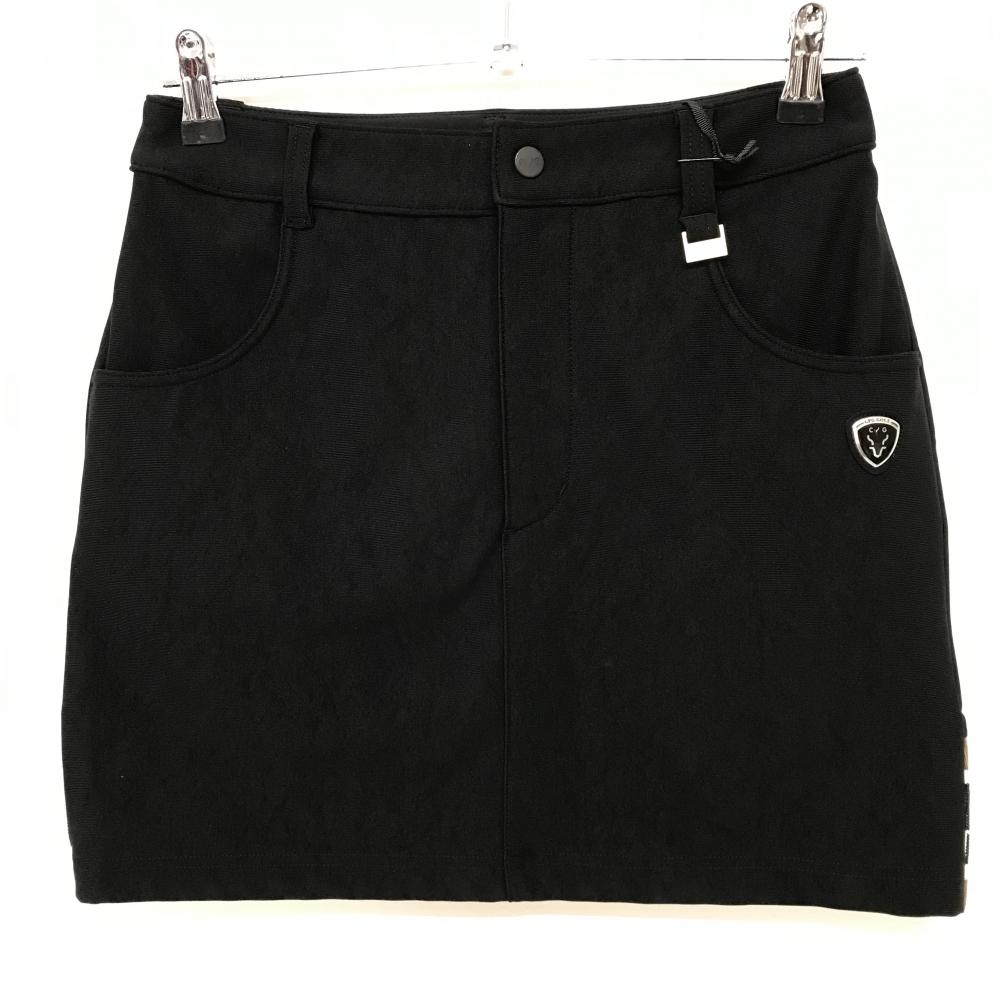 【新品】CPG スカート 黒 立体ロゴ 裏微起毛 後ろ裾ロゴライン レディース 3(L) ゴルフウェア 2024年モデル CPG