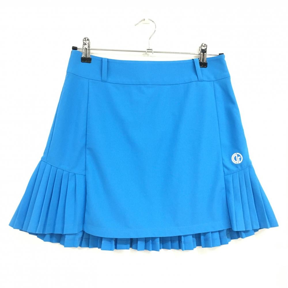 【新品】CPG スカート ライトブルー ロゴ白 後裾プリーツ レディース 3(L) ゴルフウェア CPG