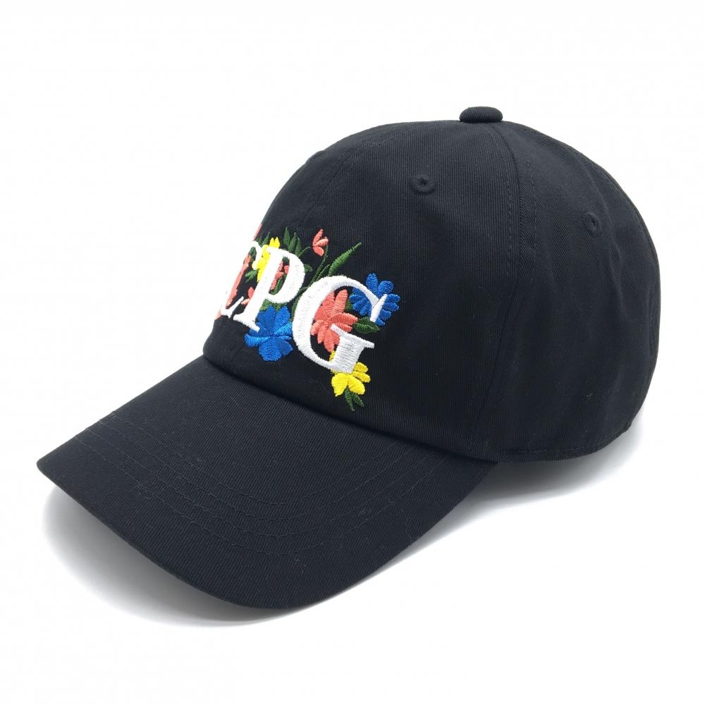 【新品】CPG キャップ 黒×白 ロゴ刺しゅう 花  ONE SIZE  ゴルフウェア 2024年モデル CPG