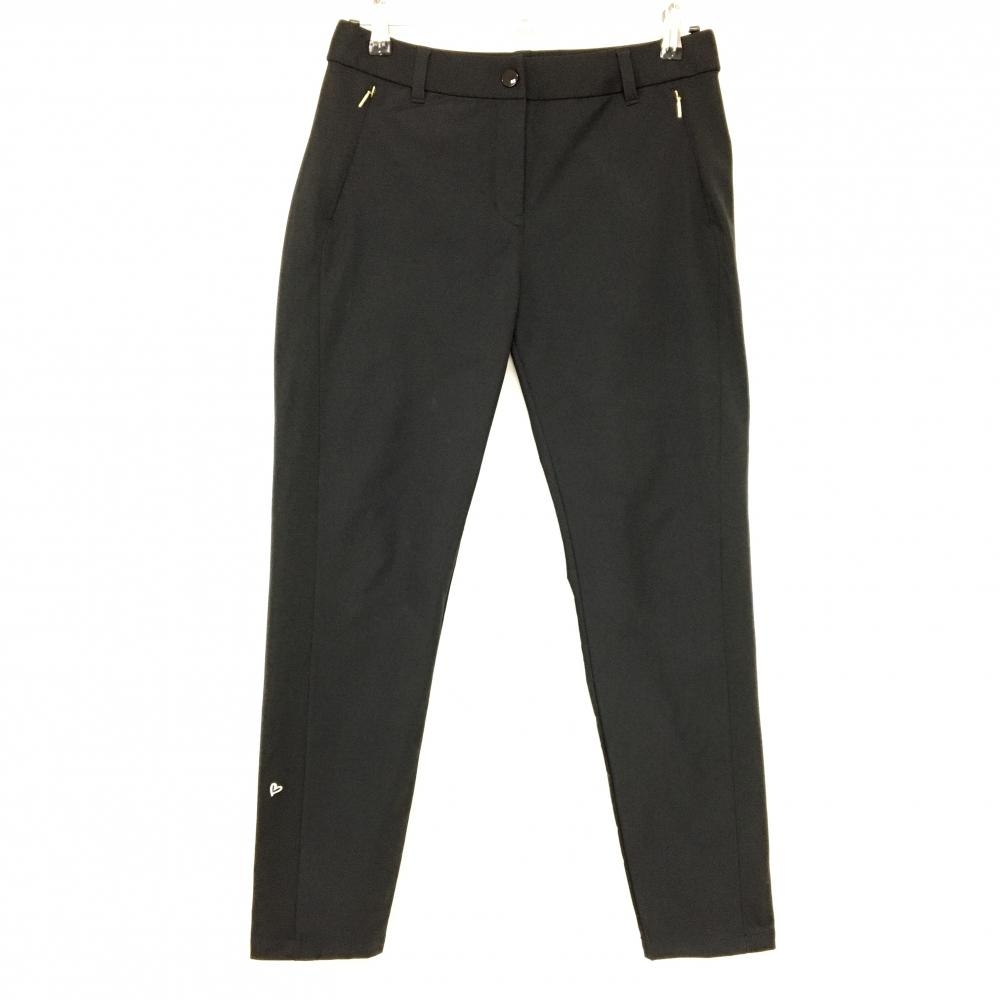 【美品】SY32 パンツ 黒 ストレッチ ハート刺しゅう レディース L ゴルフウェア 2024年モデル SY32 BY SWEET YEARS