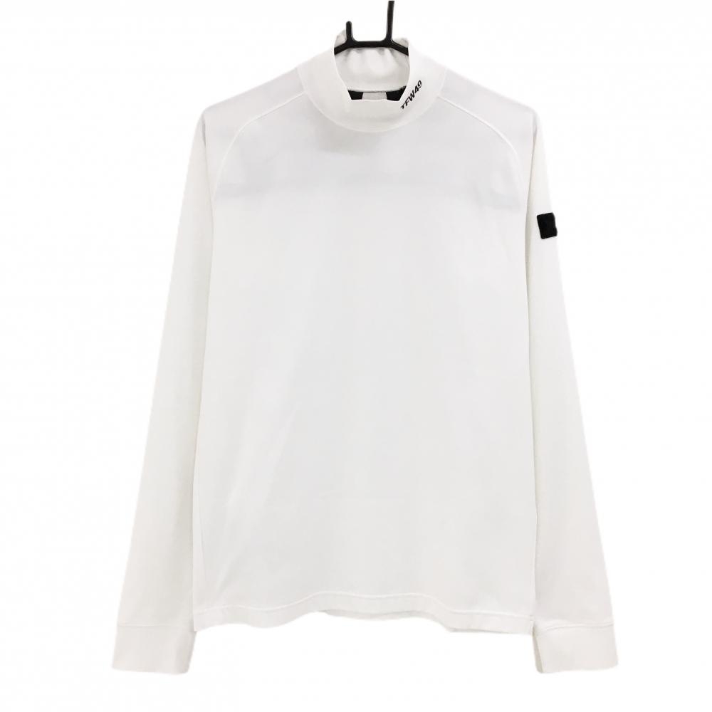 【超美品】TFW49 長袖ハイネックシャツ 白 袖ワッペン 裾ポケット  メンズ 4(M) ゴルフウェア TFW49