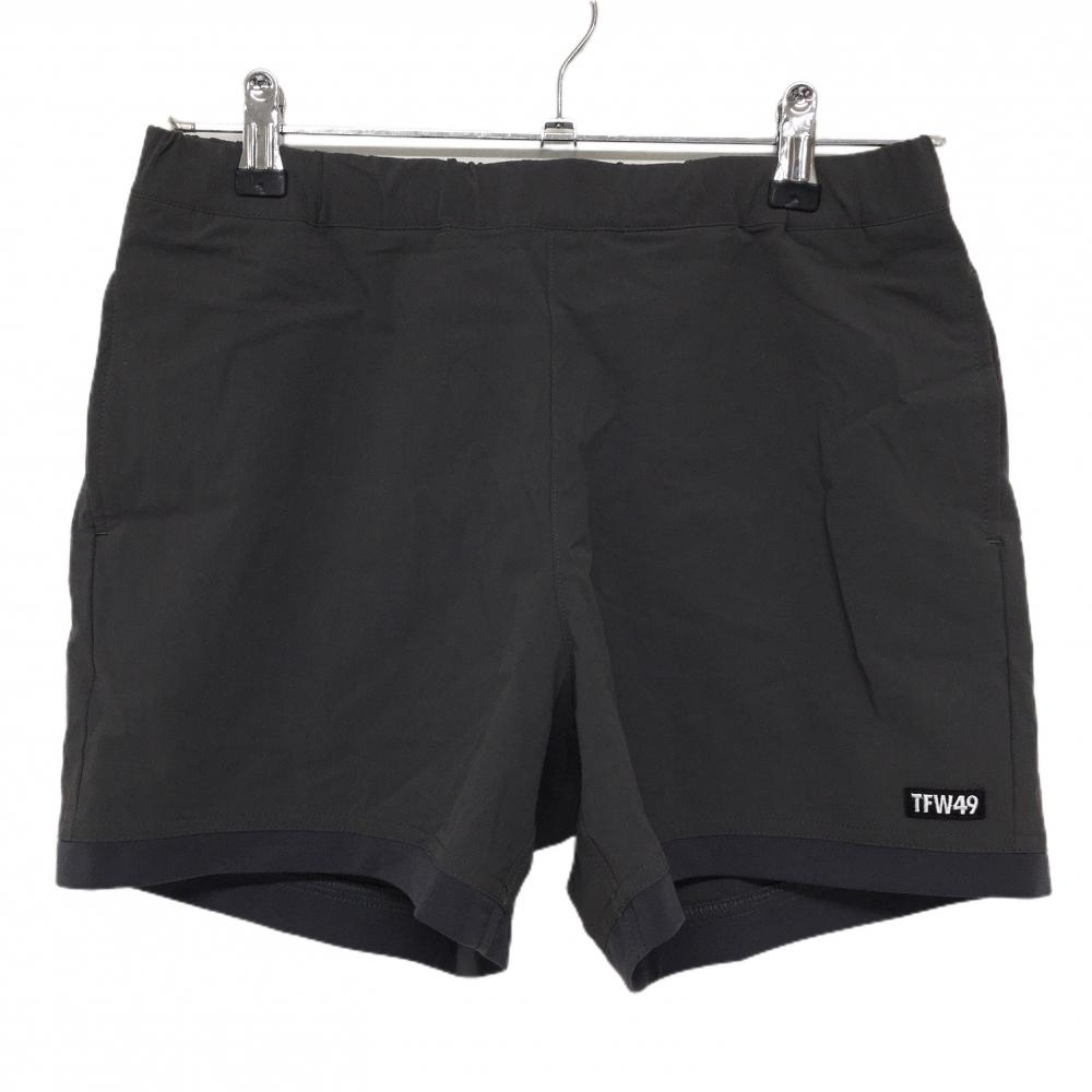 【未使用品】TFW49 ショートパンツ グレー ストレッチ ウエストゴム＆調節紐 レディース M ゴルフウェア TFW49