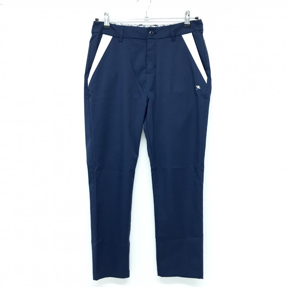 【超美品】アーノルドパーマーゴルフ パンツ ネイビー×白 サイドロゴプリント  レディース 9(M) ゴルフウェア Arnold Palmer