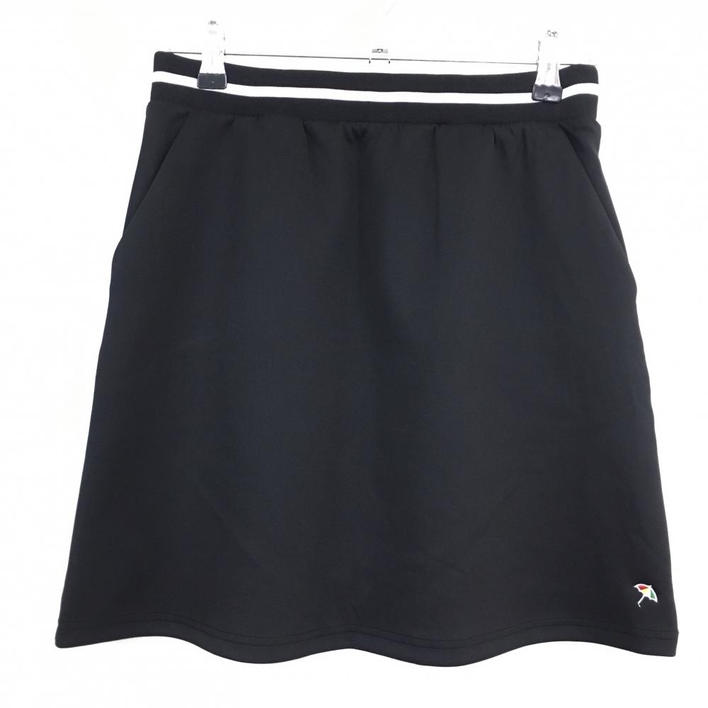 【超美品】アーノルドパーマー スカート 黒×白 ウエストゴムライン ダンボールニット レディース 11 ゴルフウェア Arnold Palmer