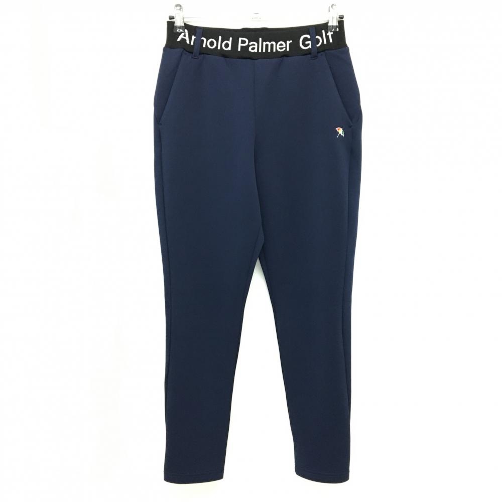 【超美品】アーノルドパーマーゴルフ パンツ ネイビー ダンボールニット ウエストゴム  レディース 9(M) ゴルフウェア Arnold Palmer