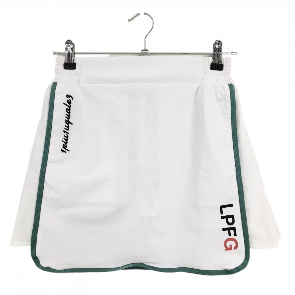 【超美品】ウノピゥウノウグァーレトレゴルフ スカート 白×ミントグリーン ストレッチ  レディース II(M) ゴルフウェア 1PIU1UGUALE3 
